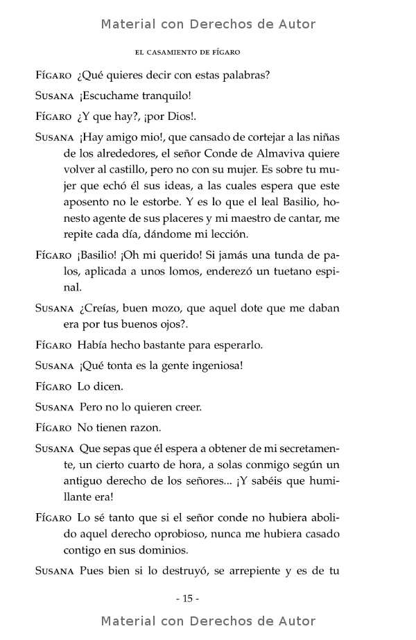 Interior del libro: El Casamiento de Fígaro de Beaumarchais 07